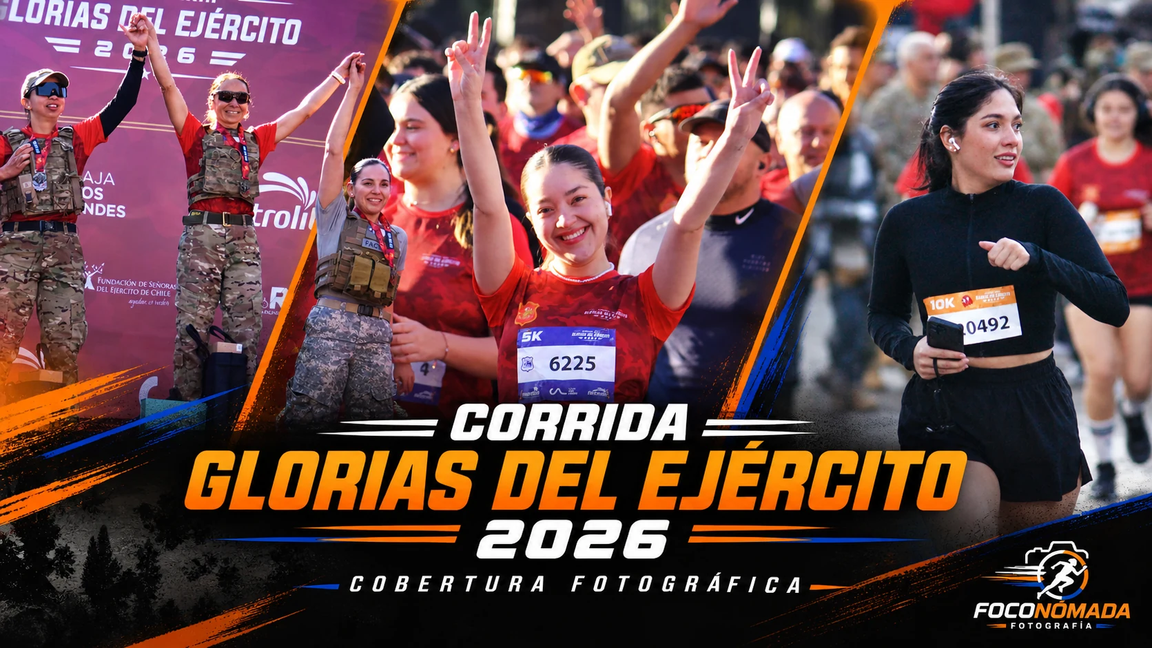 Collage de la cobertura fotográfica de la Corrida XXIII Glorias del Ejército 2026